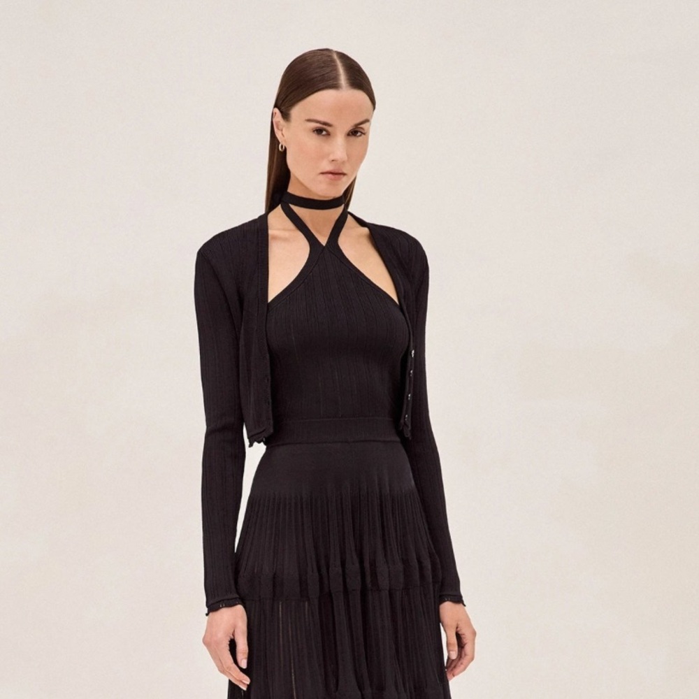 ALEXIS Black Button-Up Women's Sweater